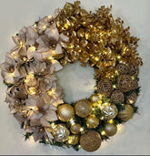 Guirlanda Natalina Gold Iluminada - 65CM